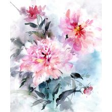 Beautiful Bouquet Of Pink Peonies With Leaves Wall Mural