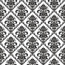 Floral Damask Pattern Wallpaper