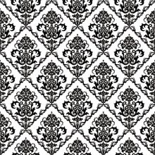 Floral Damask Pattern Wall Mural