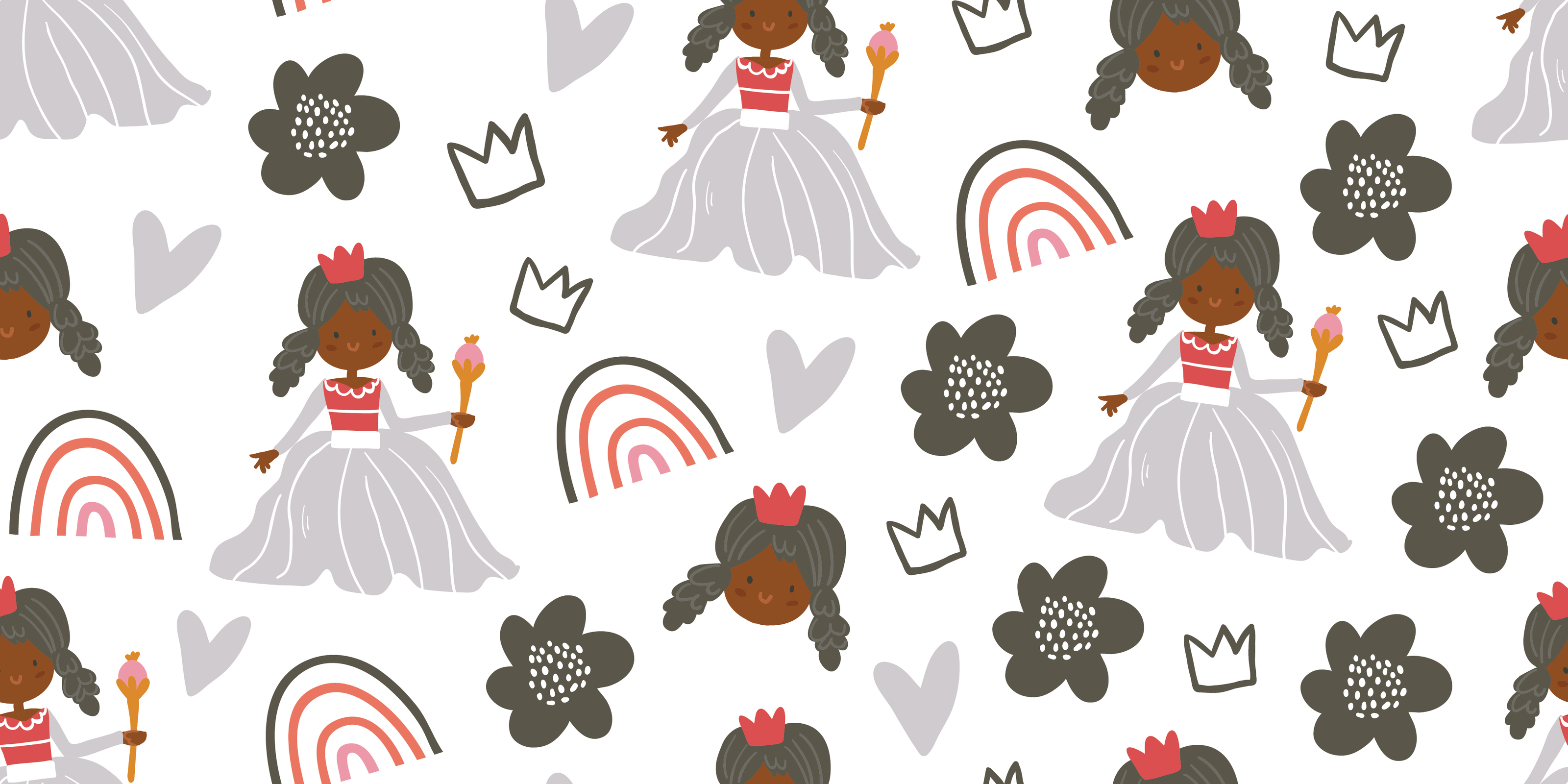Princess Pattern Wallpaper - Murals Your Way