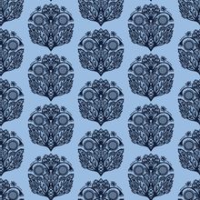 New Nouveau Botanical Damask Pattern Wallpaper