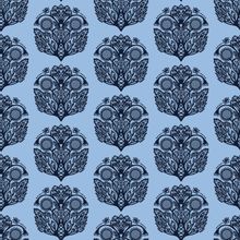 New Nouveau Botanical Damask Pattern Wallpaper