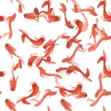 Hand Painted Koi Pond Wallpaper