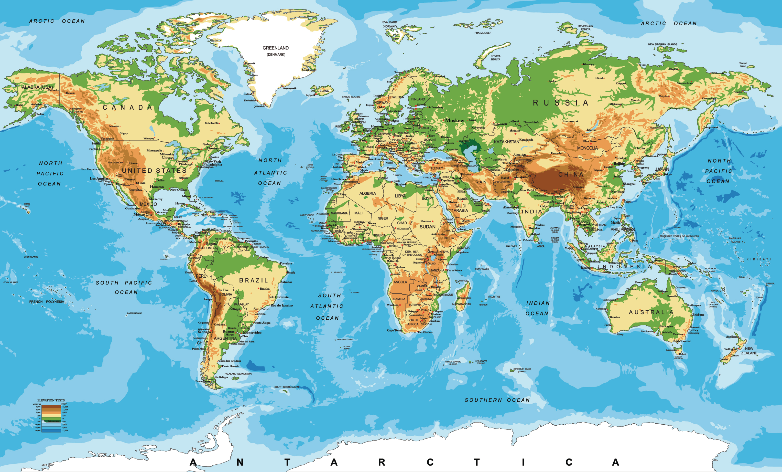 Карта земли с границами