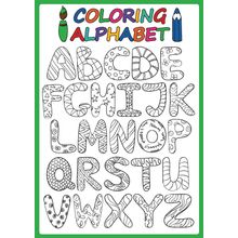 Colorable Children's Alphabet  Wallpaper Mural