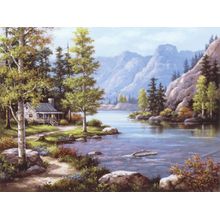 Lakeside Lodge Wall Mural