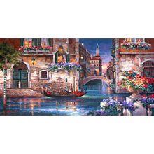 Venice Canals at Night Mural Wallpaper