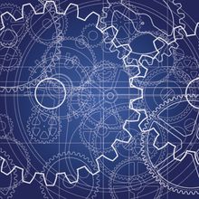 Gears Blueprint Wall Mural