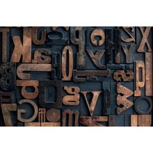Wooden Typeface Wall Mural