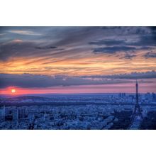 Sunset Over Paris Wall Mural