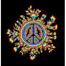Glowing Psychedelic Peace Sign Wall Mural