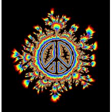 Glowing Psychedelic Peace Sign Wallpaper Mural