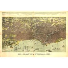 Chicago, IL 1893 Map Wall Mural