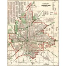 Indianapolis, IN 1921 Map Wall Mural