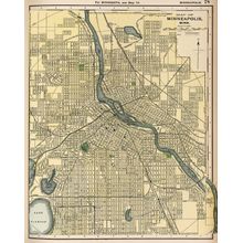 Minneapolis MN 1891 Map Wall Mural