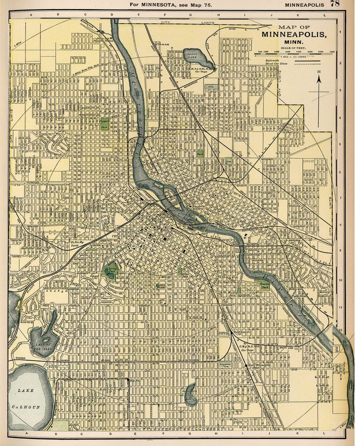 Hand Painted Map of Minneapolis, 1892 / Northeast Park / Beltrami / Stinson / Broadway / newest Old Map Minneapolis / Vintage Minneapolis Map Art