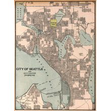 Seattle, WA 1901 Map Wall Mural