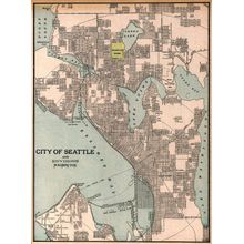 Seattle, WA 1901 Map Mural Wallpaper