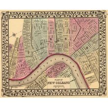 New Orleans, LA 1880 Map Wall Mural