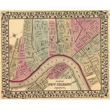 New Orleans, LA 1880 Map Mural Wallpaper