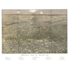 Birds-Eye View Of Denver, CO 1887 Wall Mural