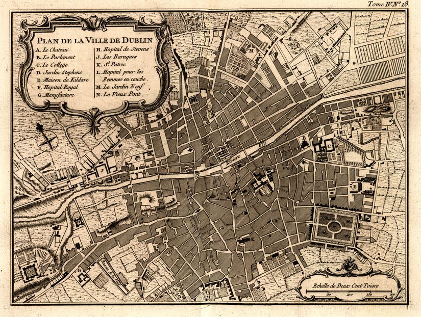 Dublin-Ireland-1764-Map-Wallpaper-Mural