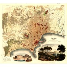 Naples, Italy 1835 Map Wall Mural