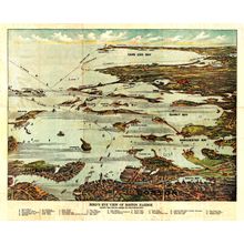 Boston Harbor 1899 Map Wall Mural