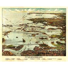 Boston Harbor 1899 Map Wallpaper Mural