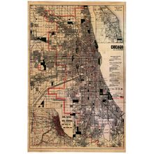 Chicago, IL 1910 Map Wall Mural