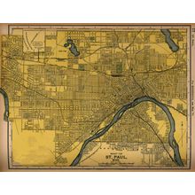 St Paul, MN 1891 Map Wall Mural