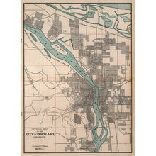 Portland, OR 1901 Map Wall Mural