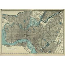 Philadelphia PA 1901 Map Wall Mural