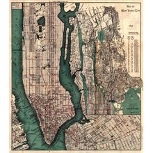 New York City, NY 1897 Map Wall Mural