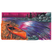 Canoe On River Shore Wall Mural