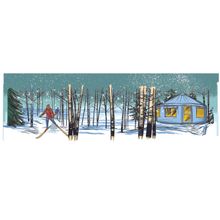 Camping Skiers Wall Mural