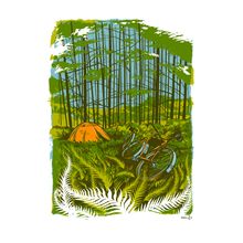 Bike Camping Wall Mural