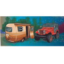 Camping Trailer and Jeep Wall Mural