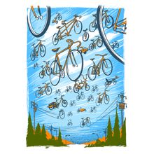Flying Bikes Wall Mural