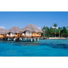 Bungalows Over Water Wall Mural