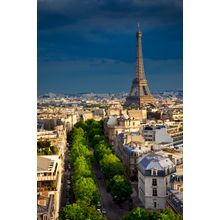 Eiffel Tower Under Heavy Clouds Wall Mural