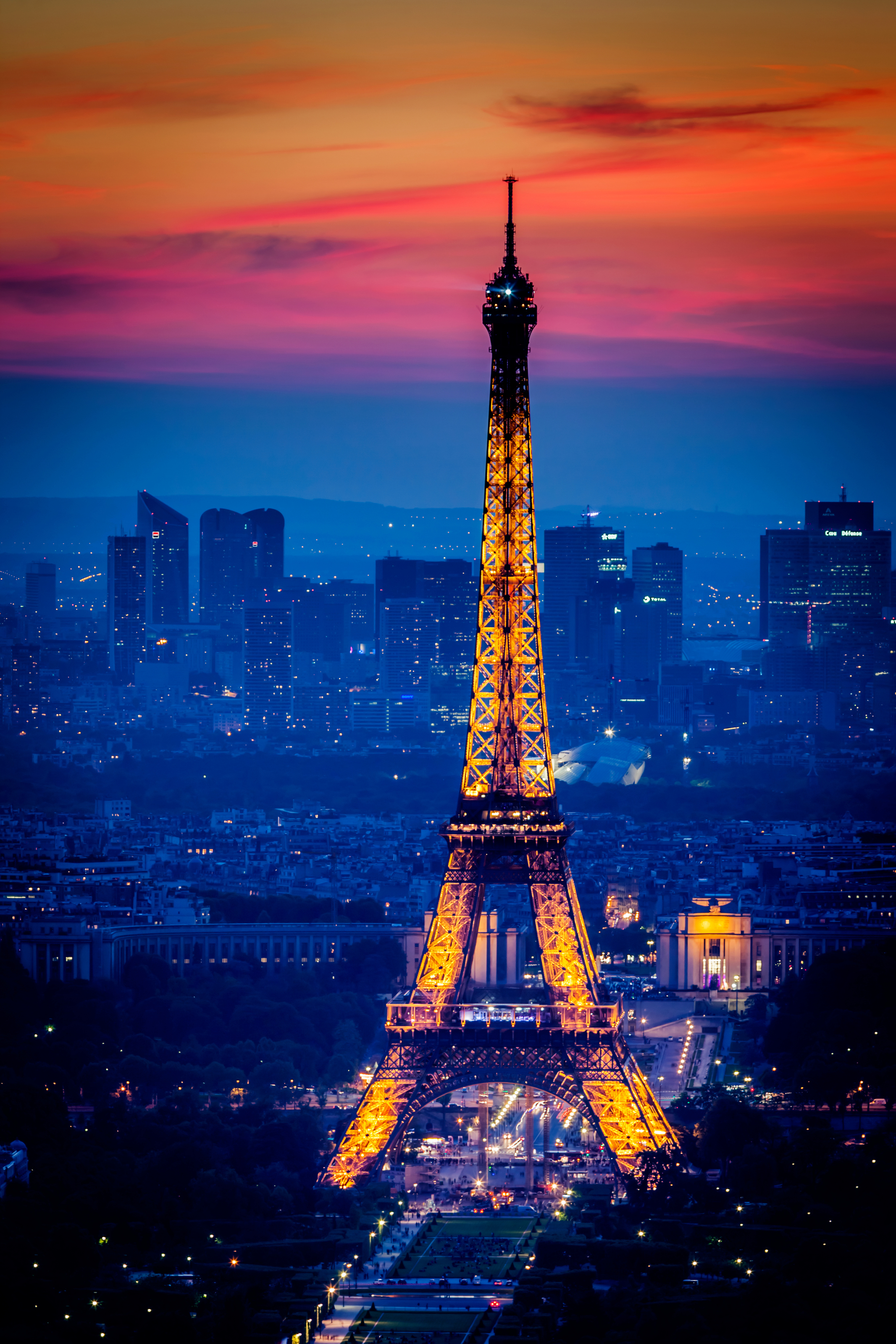 Download wallpaper 1350x2400 eiffel tower city sunset top view paris  france iphone 876s6 for parallax hd background