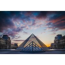 Louvre Courtyard Sunset Wall Mural