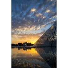 Louvre Sunset Reflections Wall Mural