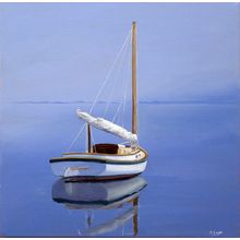 Anchored Sailboat Wall Mural