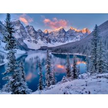 Winter Sunrise Over Moraine Lake Wall Mural