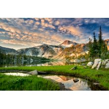Evening Reflection Over Mirror Lake Wall Mural
