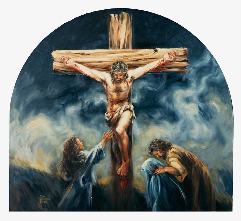jesus dying on the cross painting