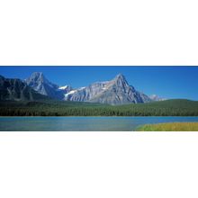 Mountains And The Bow River Wall Mural