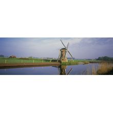 Dutch Windmill Reflections Wall Mural